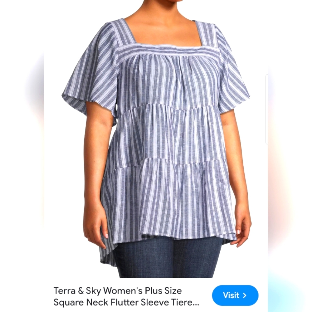 Babydoll tunic, plus size, tiered